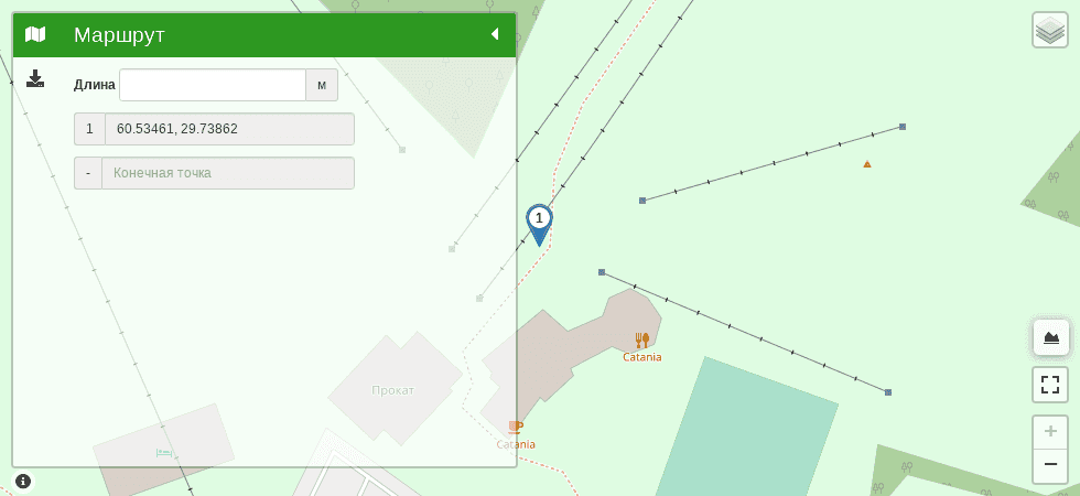 Горнолыжный курорт Красное озеро трек на карте