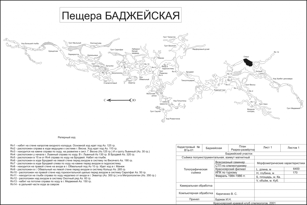 Пещера большая орешная карта