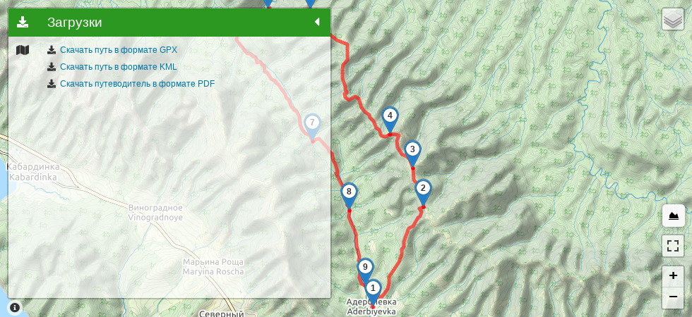 По долинам и по взгорьям (Геленджик) трек на карте