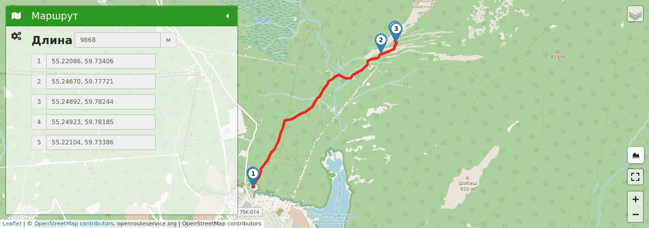 К большой каменной реке трек на карте