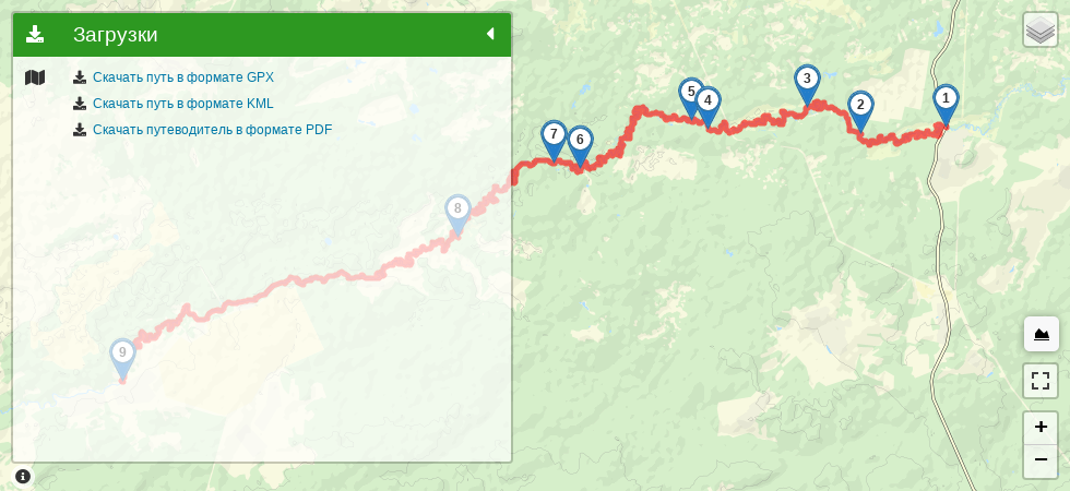 р Серёжа(Нижегородская) трек на карте