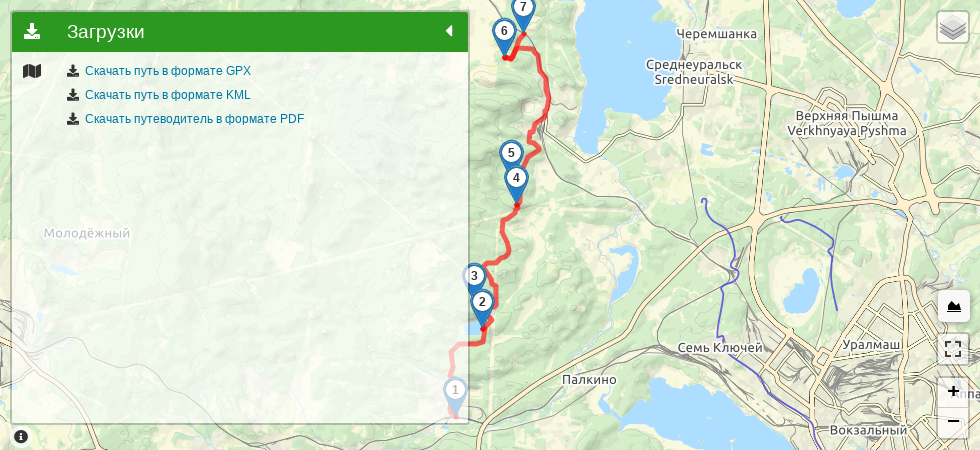 пос. Северка - г. Пшеничная - Чертово Городище - ск. Петра Гронского - ст.479 км трек на карте