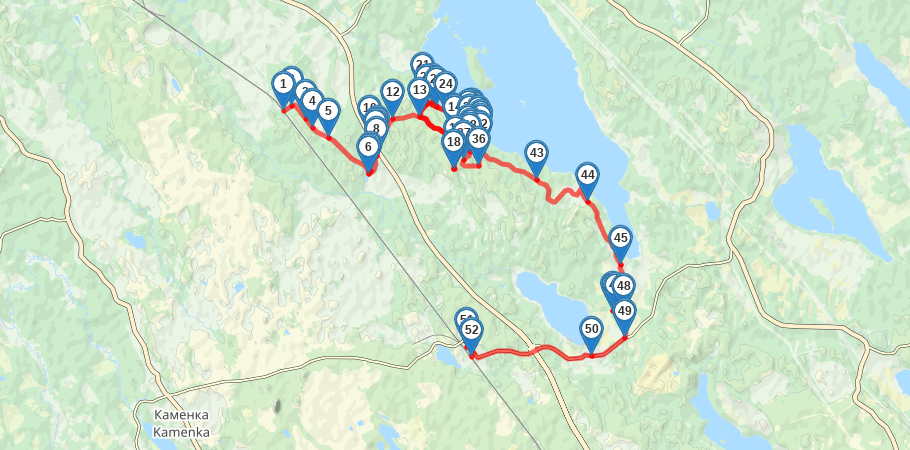 Суурниеми: озёра и ДОТы трек на карте