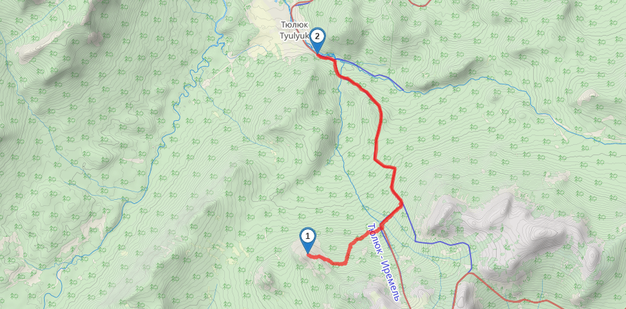 гора Жеребчик (природный парк Иремель) трек на карте