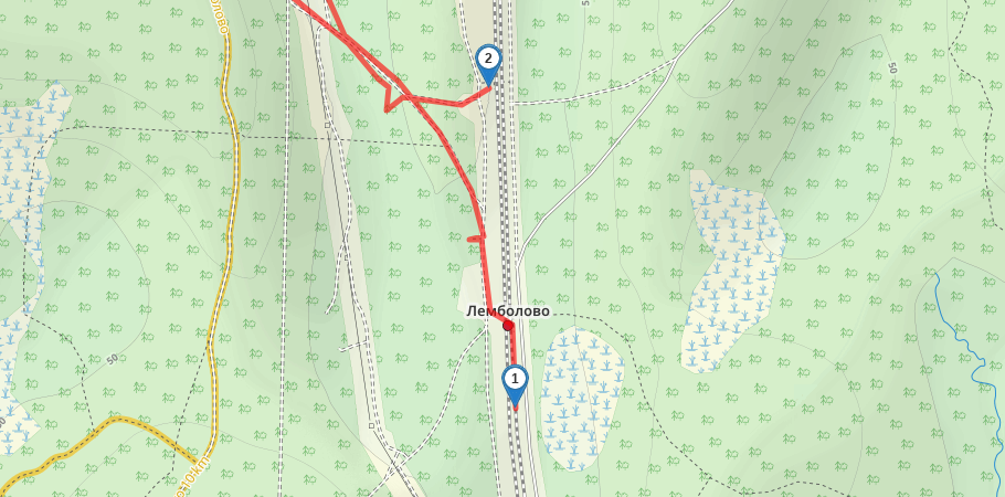Прогулка по красивым местам Лемболово трек на карте