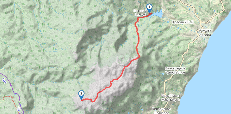 Роман-Кош трек на карте