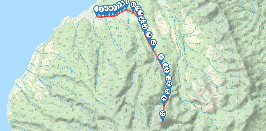 Гора Орловая на Сахалине трек на карте