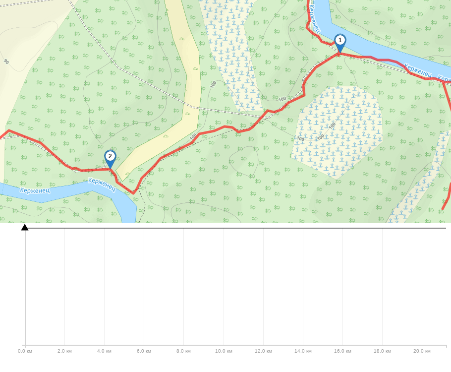 Береговая тропа трек на карте