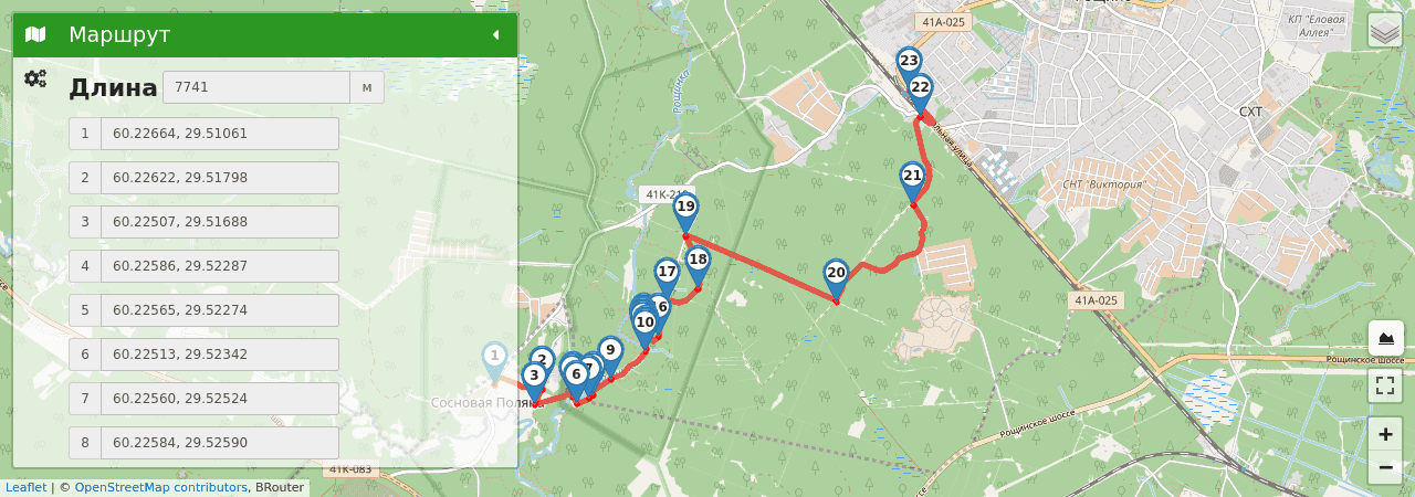 Линдуловская роща карта маршрута