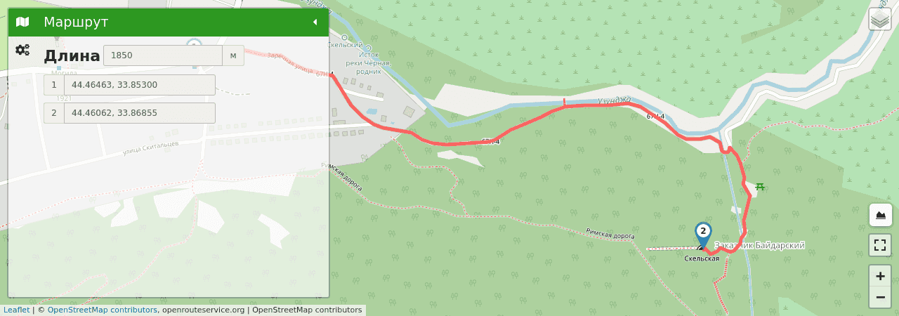 Скельская пещера трек на карте