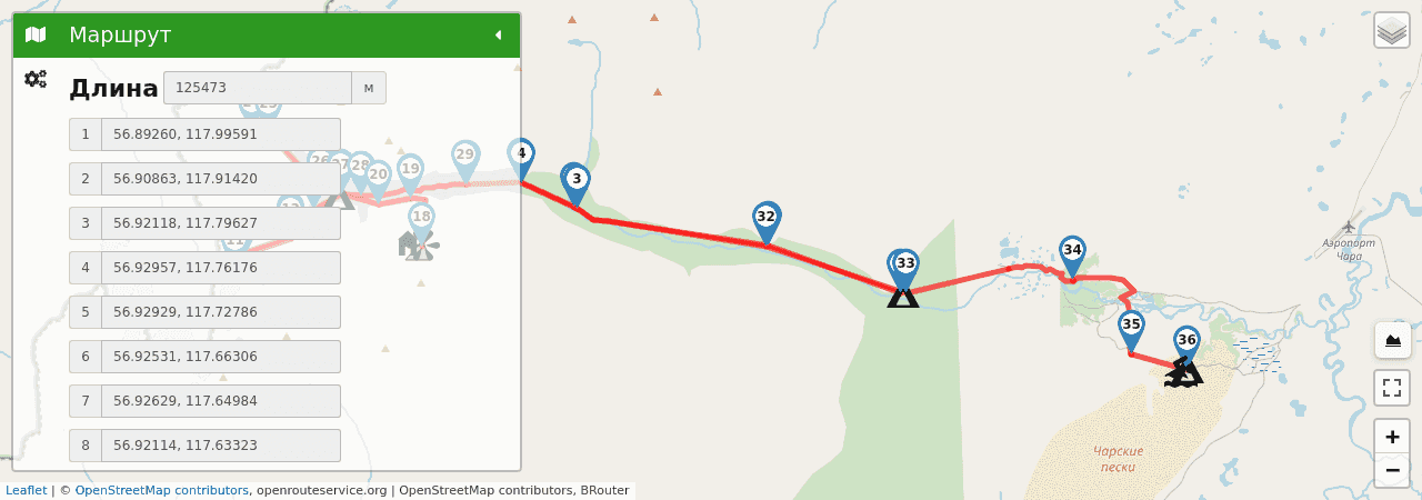 Знакомство с Кодаром трек на карте