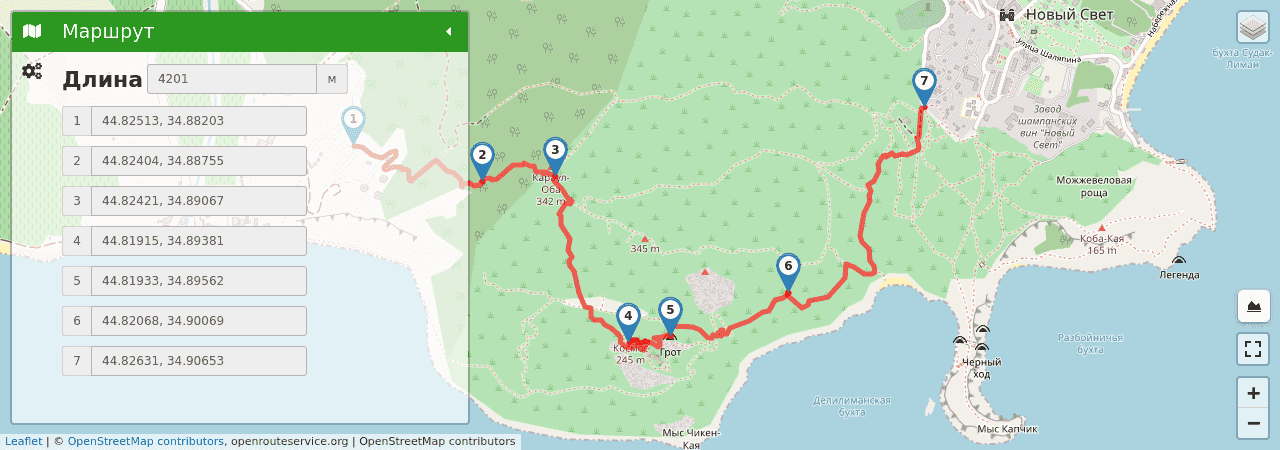 Тропа голицына крым карта