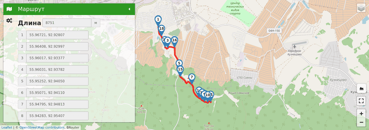 Пещера Лисья (Красноярский край) трек на карте