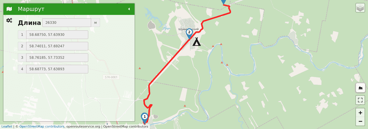 Пещера Ребристая (Пермский край) трек на карте