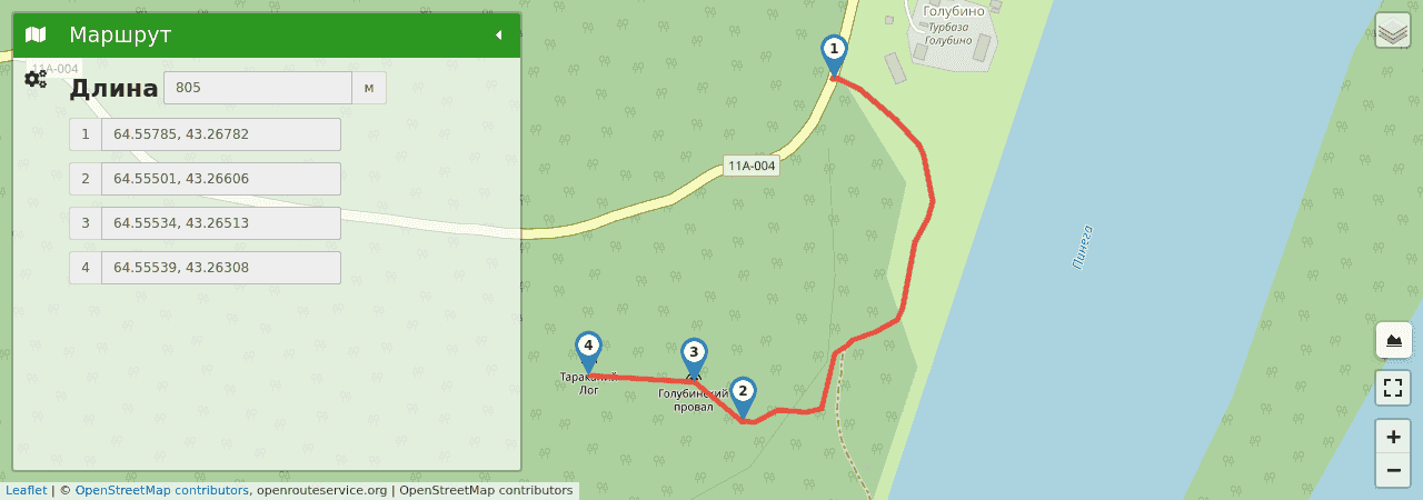 Пещеры Тараканьего лога (Архангельская область) трек на карте