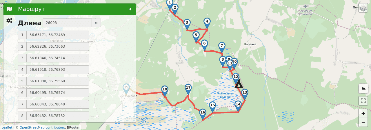 Пантелеево болото (Тверская область) трек на карте