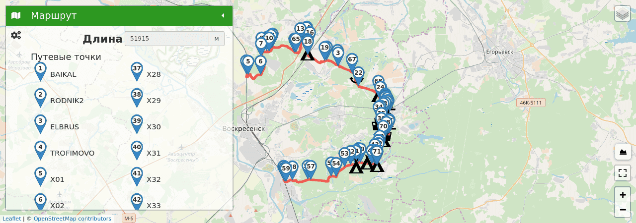 Лопатинские карьеры (Московская область) трек на карте