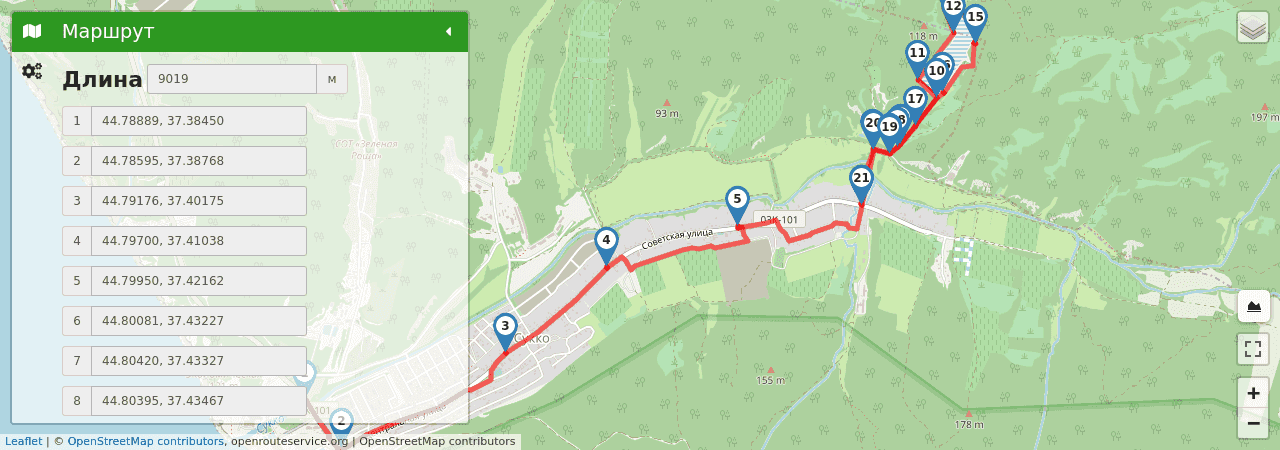 Кипарисовое озеро трек на карте