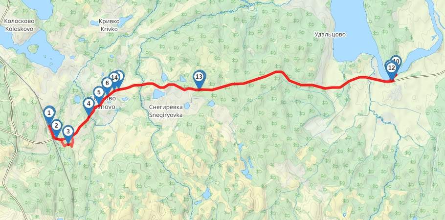 Порог Падунец трек на карте