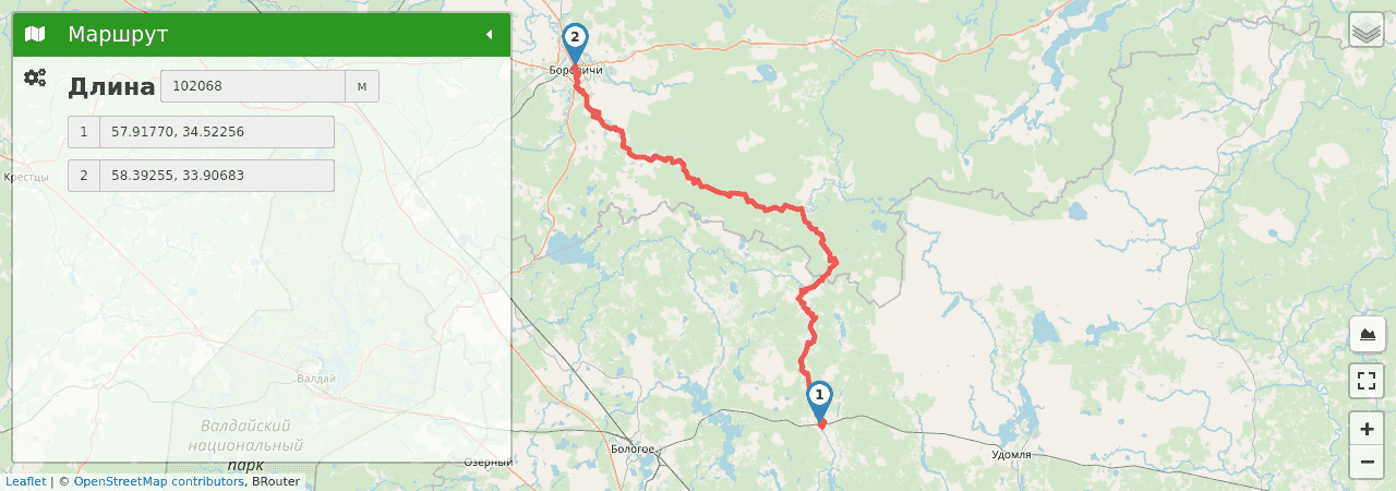 Сплав по реке Мста трек на карте