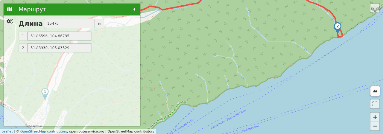 ЛИСТВЯНКА — РЕКА КРЕСТОВКА – ПАДЬ ЧЕРНАЯ трек на карте