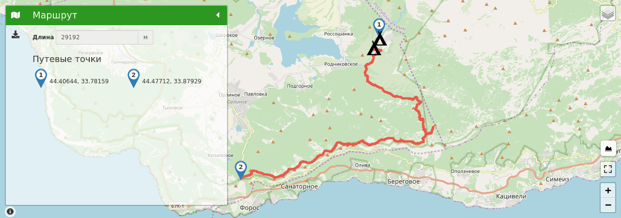 Севастопольская тропа карта маршрута