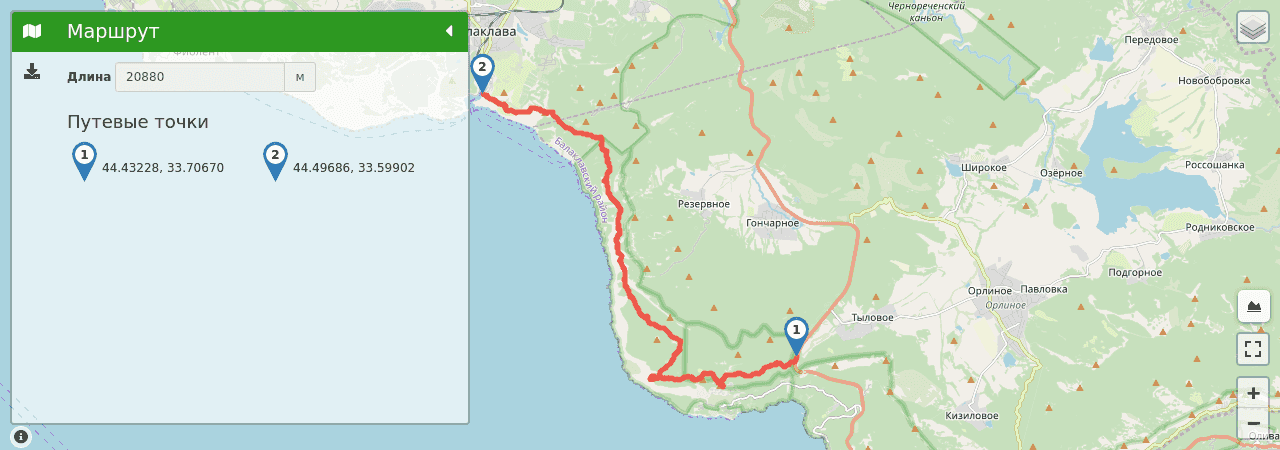 Севастопольская тропа карта маршрута подробная